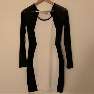 Black and white mini dress